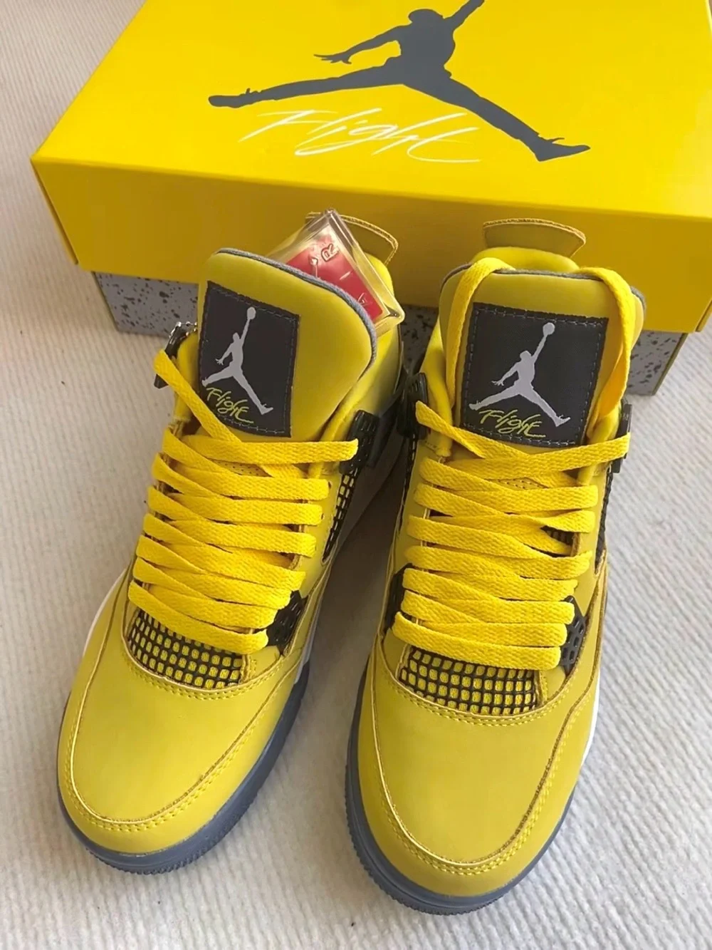 Air Jordan 4 Retro ‘Lightning’ Men’s Yellow/Gray Mid-Top Sneakers